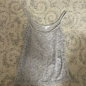 Stylish Gray Lace Tank Top
